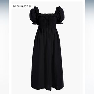 Hill House Home Scarlett Nap Dress in Black Textured Clip Dot, XXS